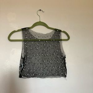 Mermaid Pearl Embellished Crop Top